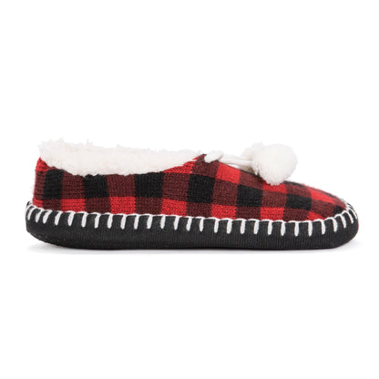 Muk Luks Ballerina Slippers Red/Black
