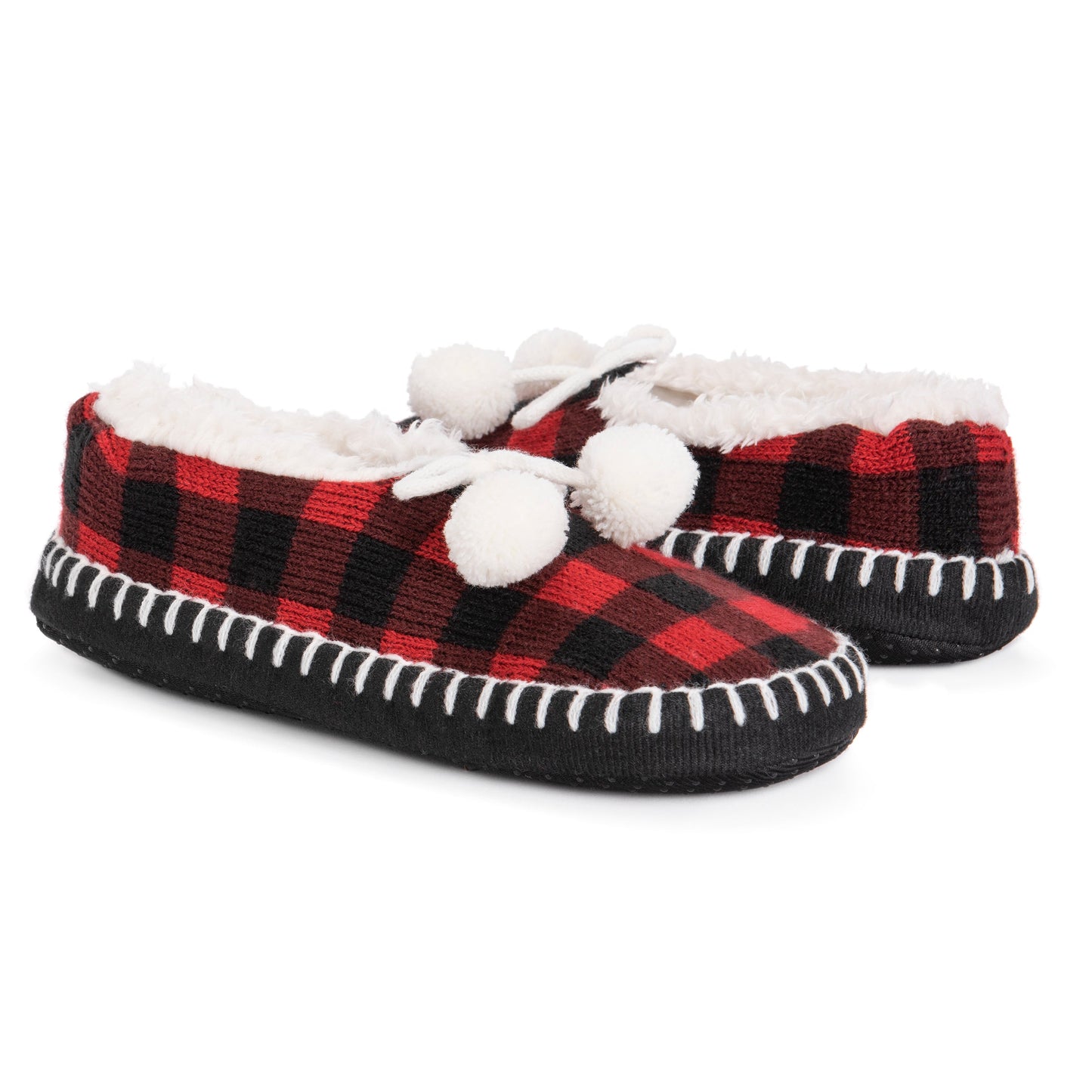 Muk Luks Ballerina Slippers Red/Black