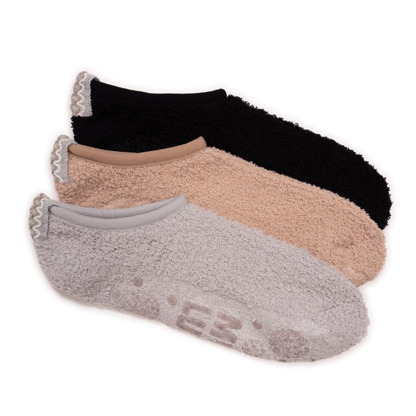 Muk Luks 3 Pack Low Cut Cozy Socks With Grippers