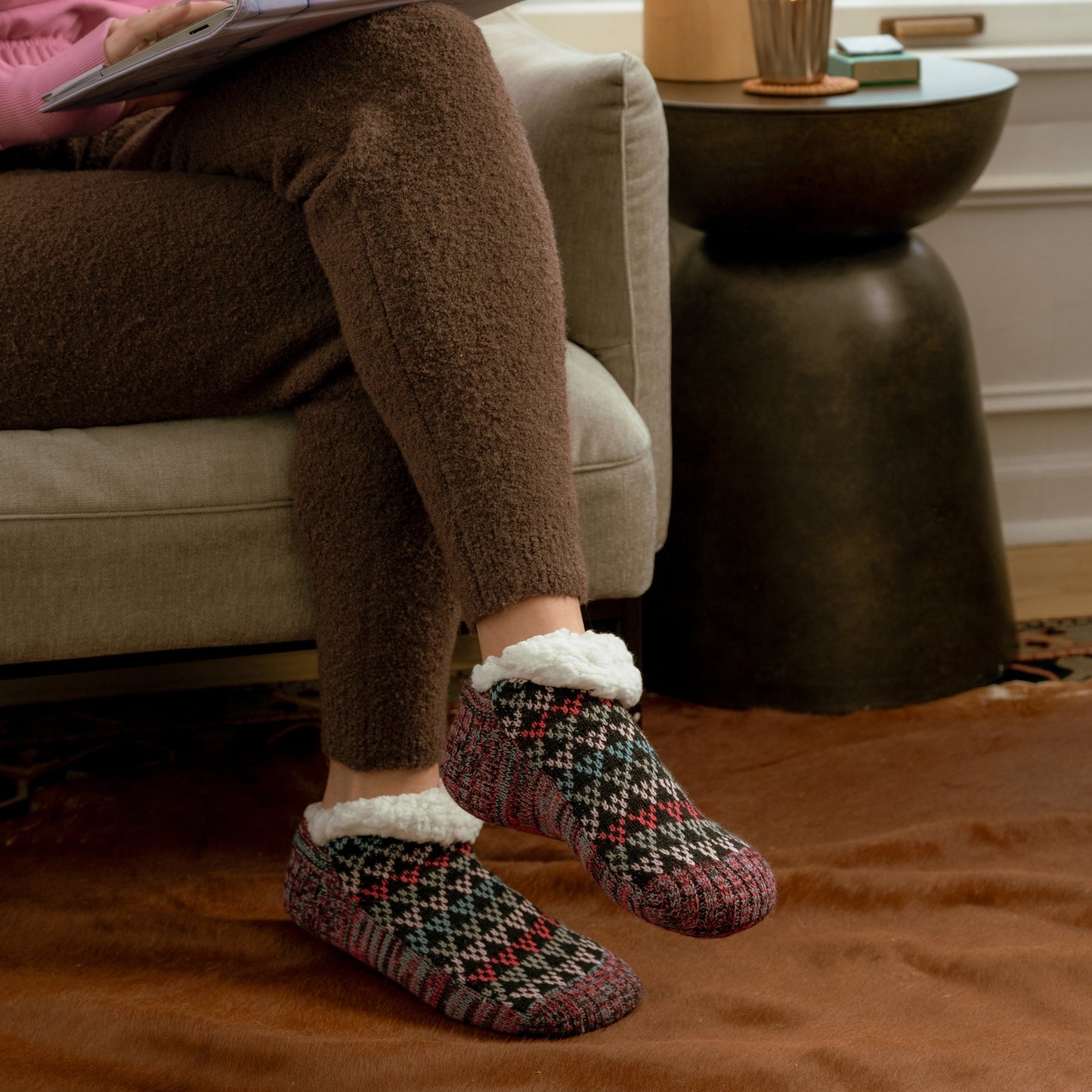 Muk Luks Shortie Cabin Sock (2 Pair Pack)