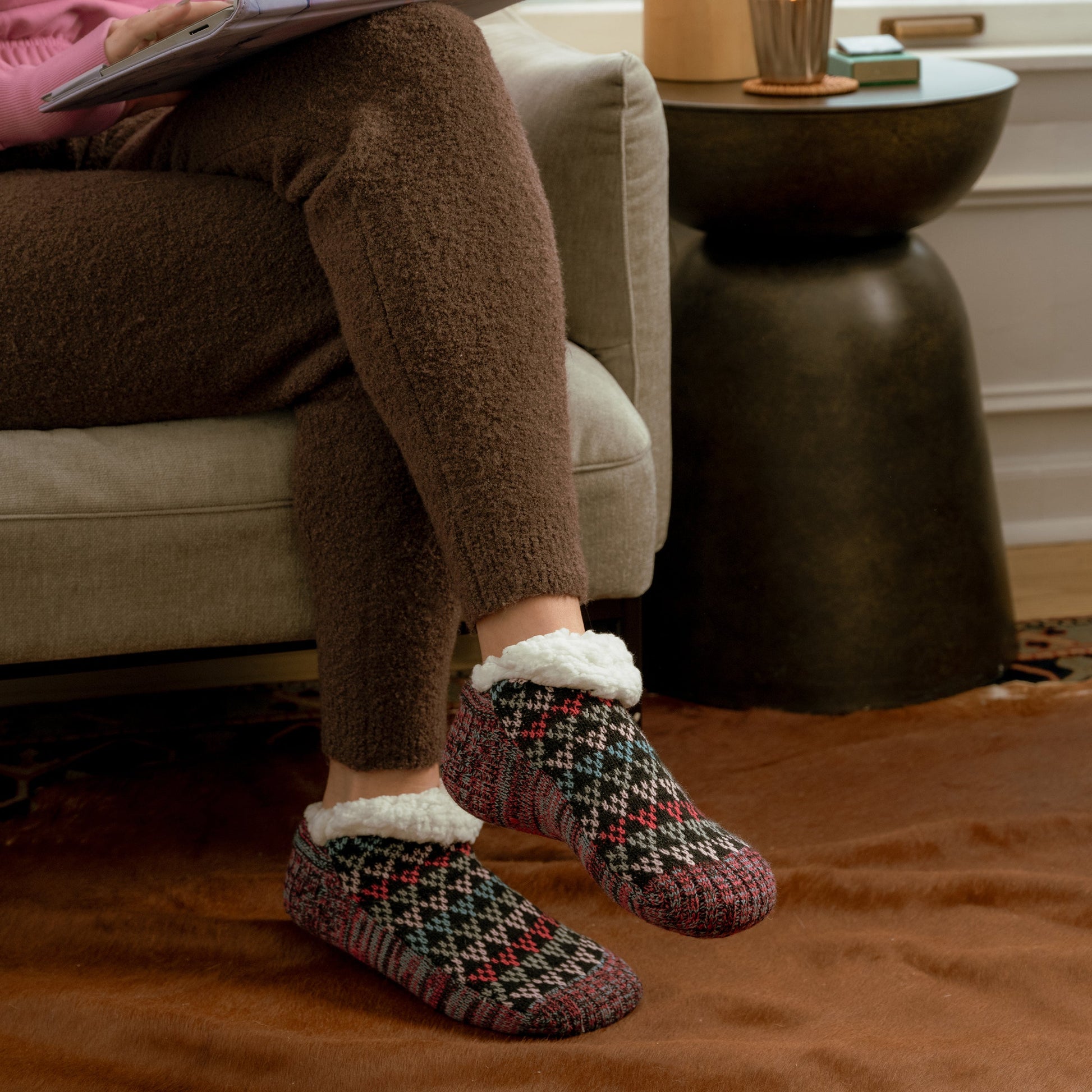 Muk Luks Shortie Cabin Sock (2 Pair Pack)
