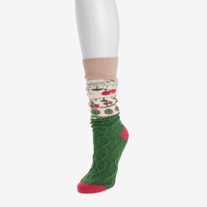 Muk Luks Luxe Slouch Microfiber Fairisle Sock