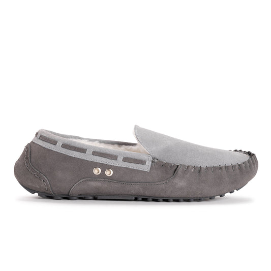 Muk Luks Everett Moccasin Slippers Dark Grey