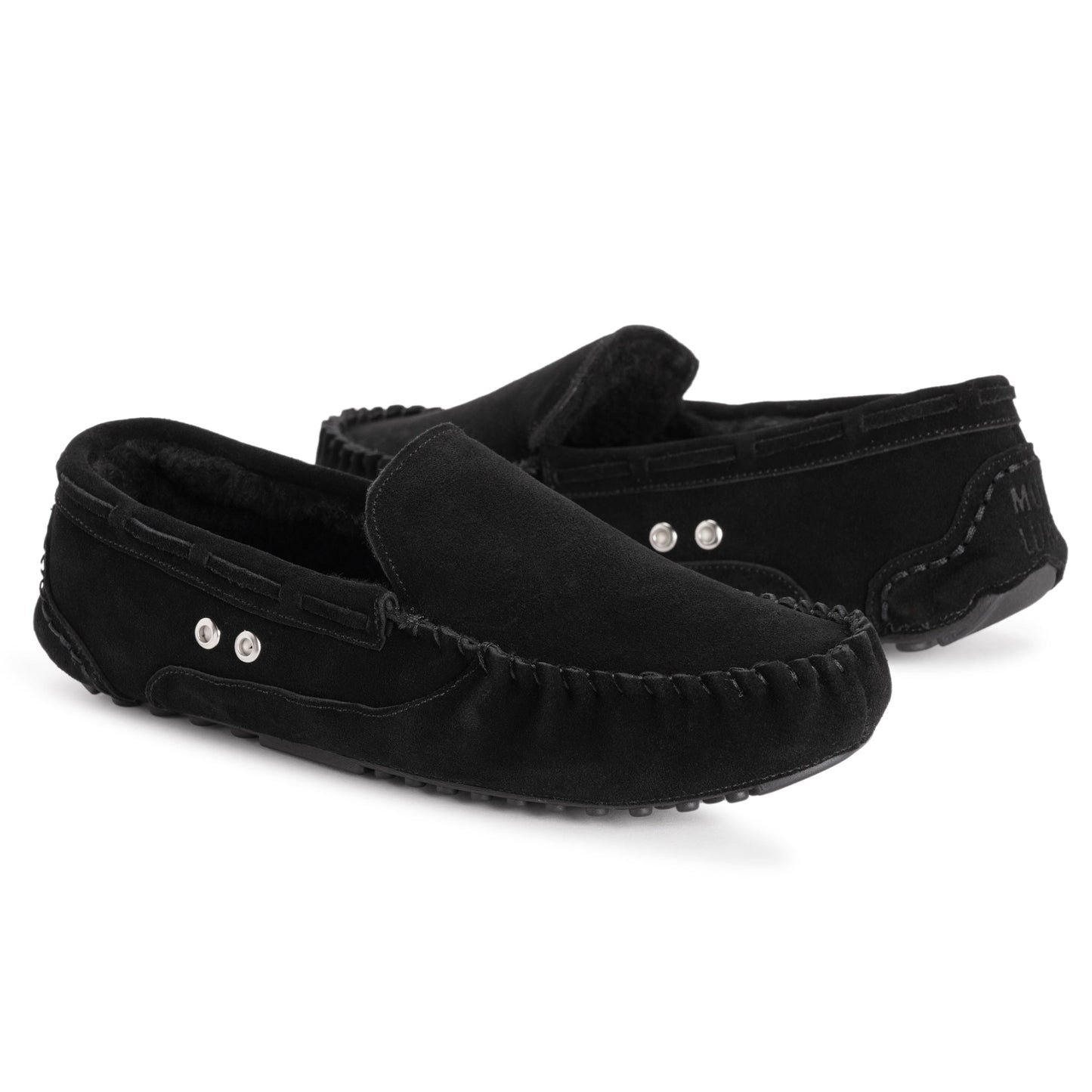 Muk Luks Everett Moccasin Slippers Dark Grey
