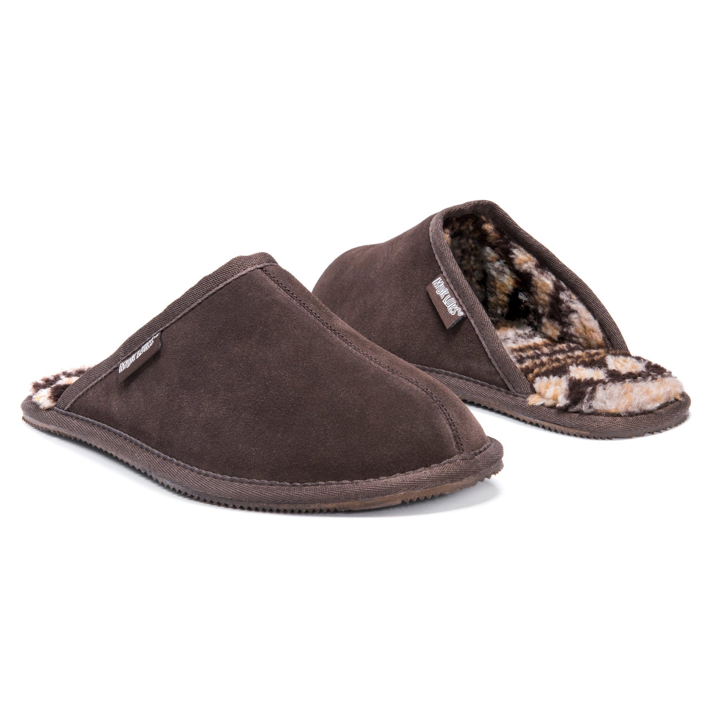 Muk Luks Dave Printed Berber Suede Scuff