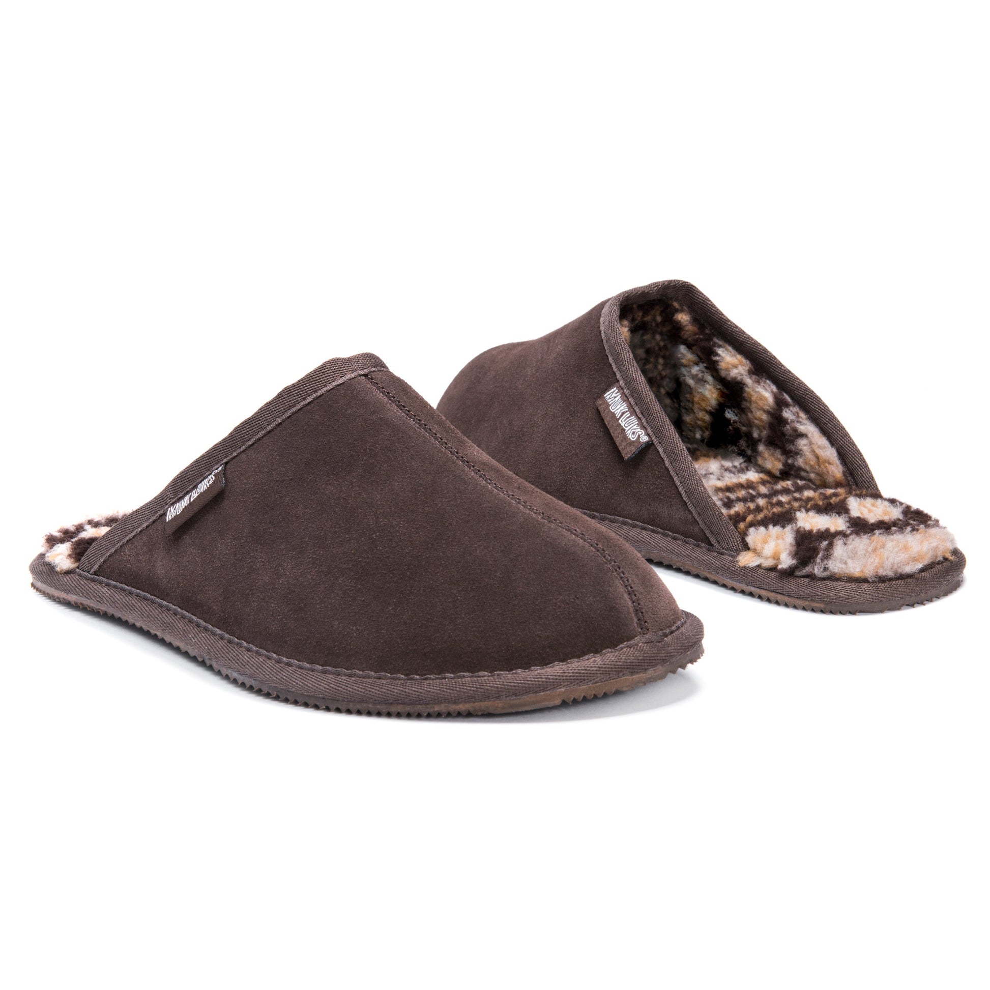 Muk Luks Dave Printed Berber Suede Scuff