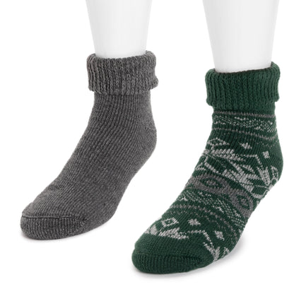 Muk Luks 2 Pair Pack Short Heat Retainer Socks