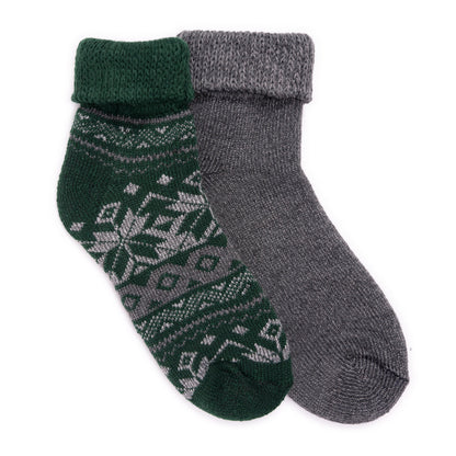Muk Luks 2 Pair Pack Short Heat Retainer Socks