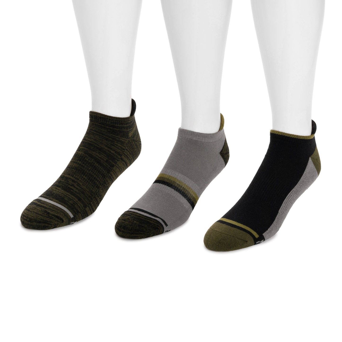 Muk Luks 3 Pair Pack Cotton Low Cut Ankle Compression Socks