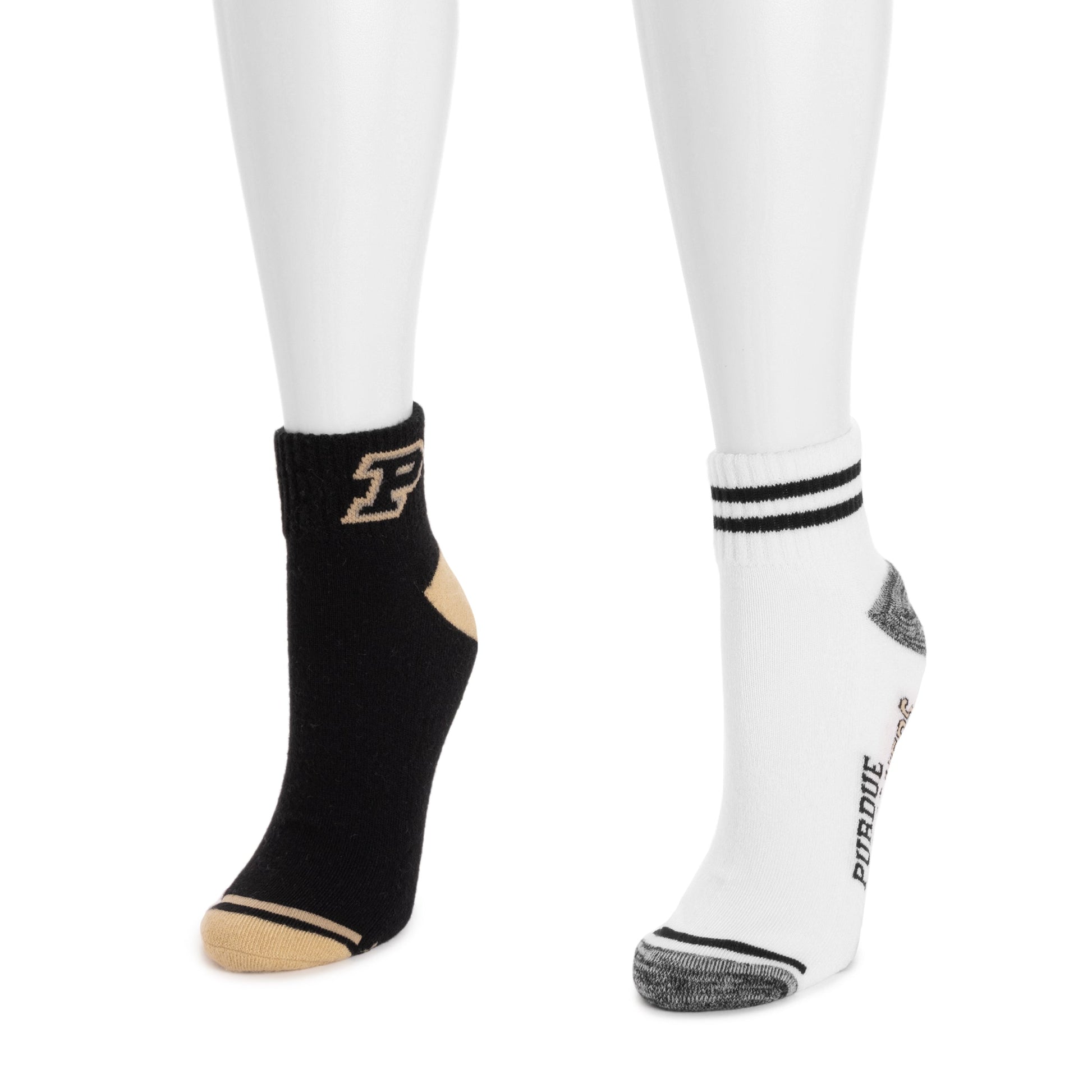 Muk Luks Purdue GameDay Unisex Mini Crew Socks 2 Pack