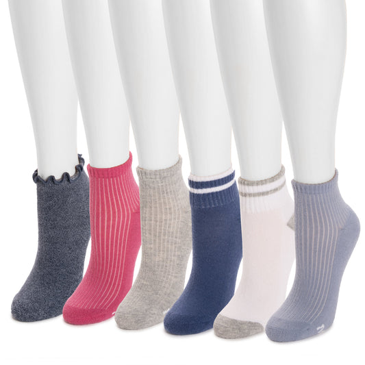 Muk Luks 6 Pack Dream Step Mini Crew Sock