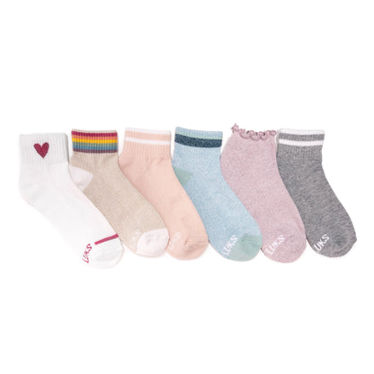 Muk Luks 6 Pack Dream Step Mini Crew Sock