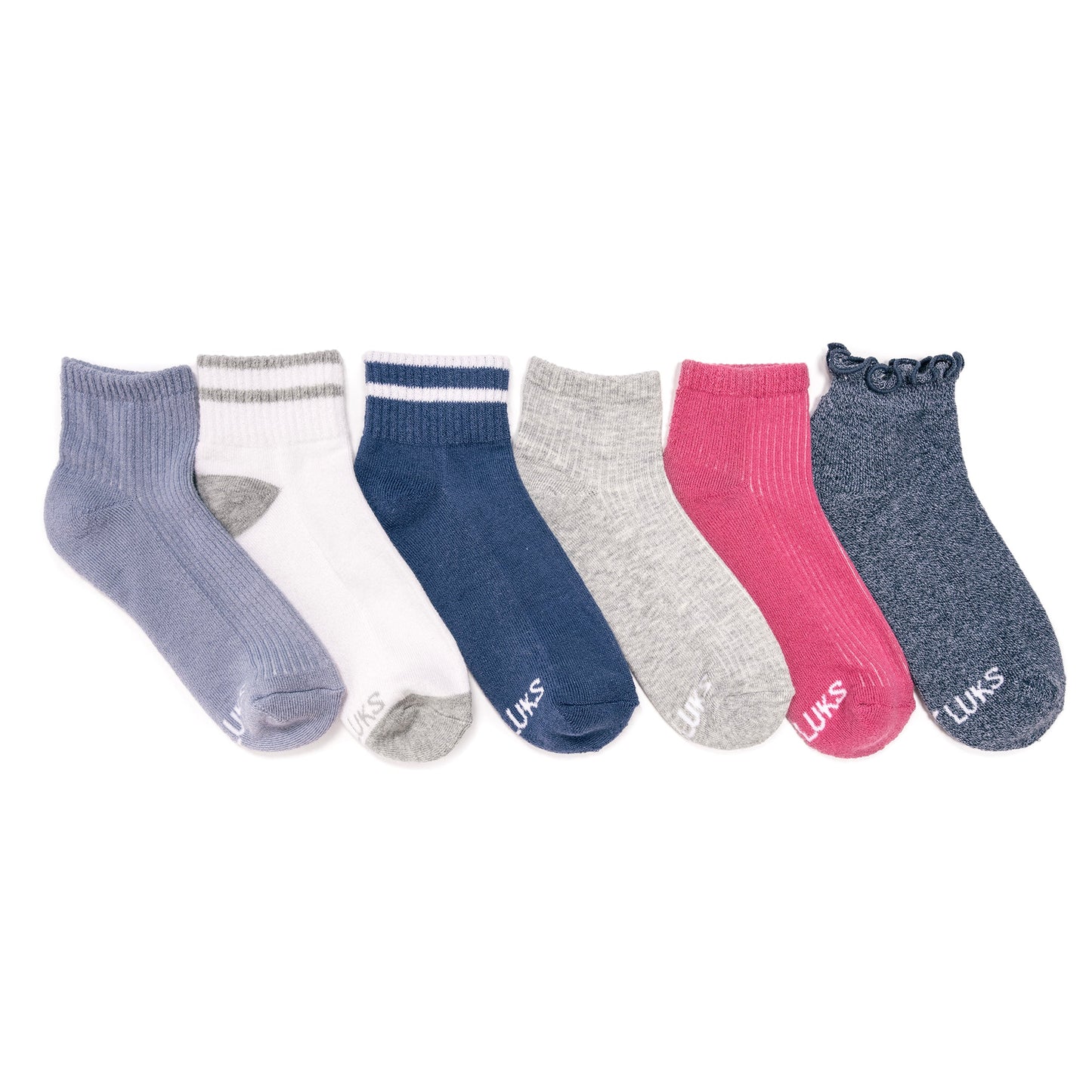 Muk Luks 6 Pack Dream Step Mini Crew Sock