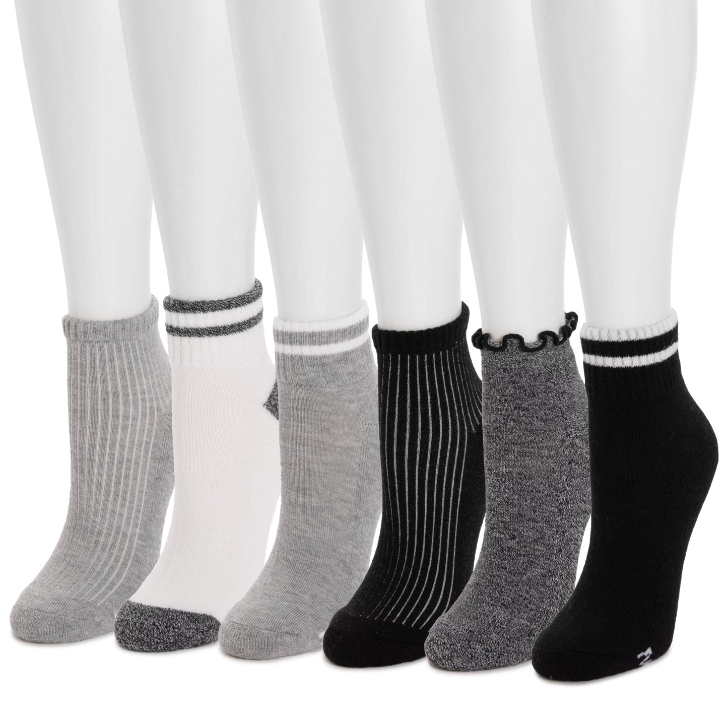 Muk Luks 6 Pack Dream Step Mini Crew Sock
