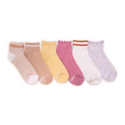 Muk Luks 6 Pack Dream Step Mini Crew Sock