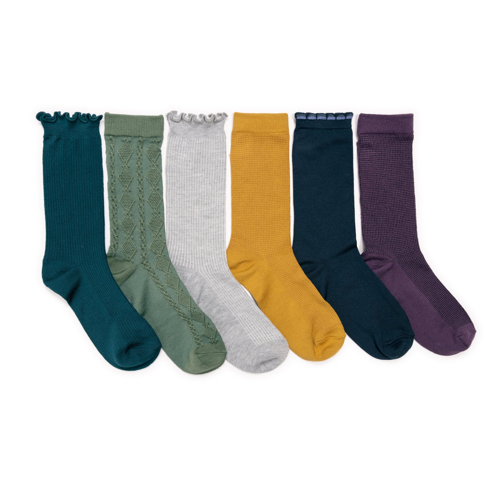 Muk Luks 6 Pack Whisper Soft Crew Socks 8 Inch