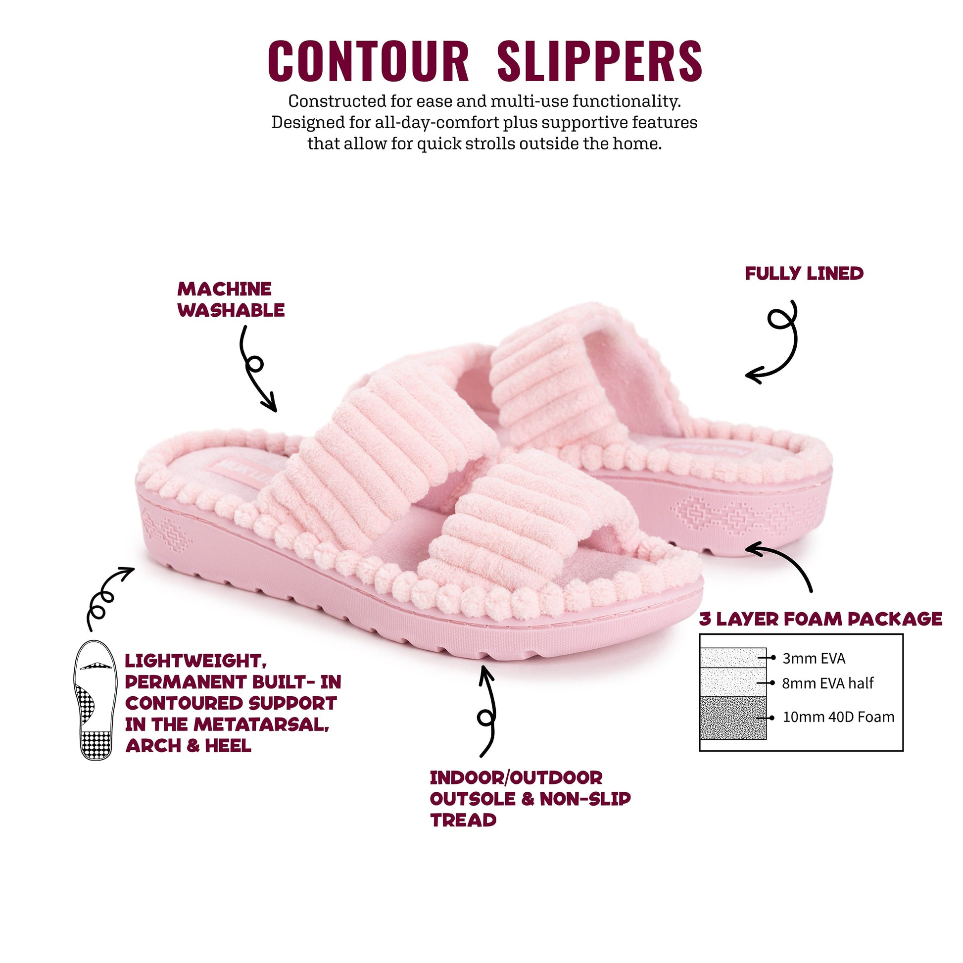 Muk Luks Platform Slipper Pink