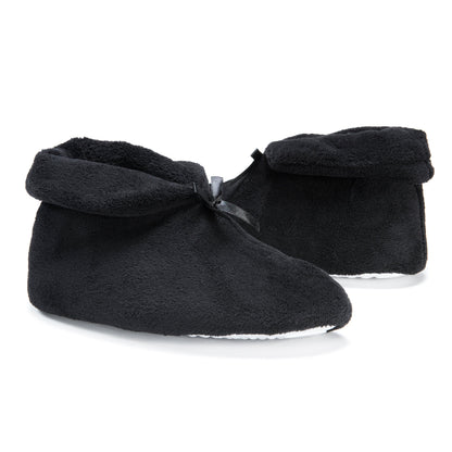 Muk Luks Terry Cuff Slipper booties Black
