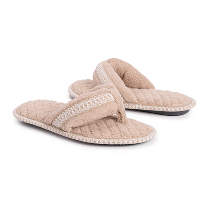 Muk Luks Darlene Micro Chenille Thong Slippers