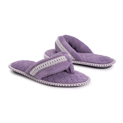Muk Luks Darlene Micro Chenille Thong Slippers