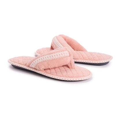 Muk Luks Darlene Micro Chenille Thong Slippers