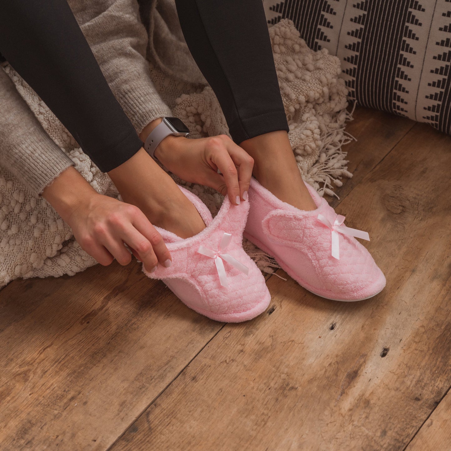 Muk Luks Micro Chenille Adjustable Bootie Slippers