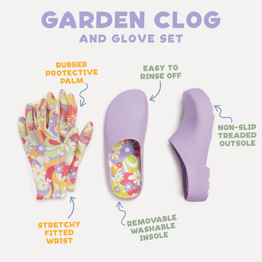 Muk Luks Garden Clog and Bonus Glove Set