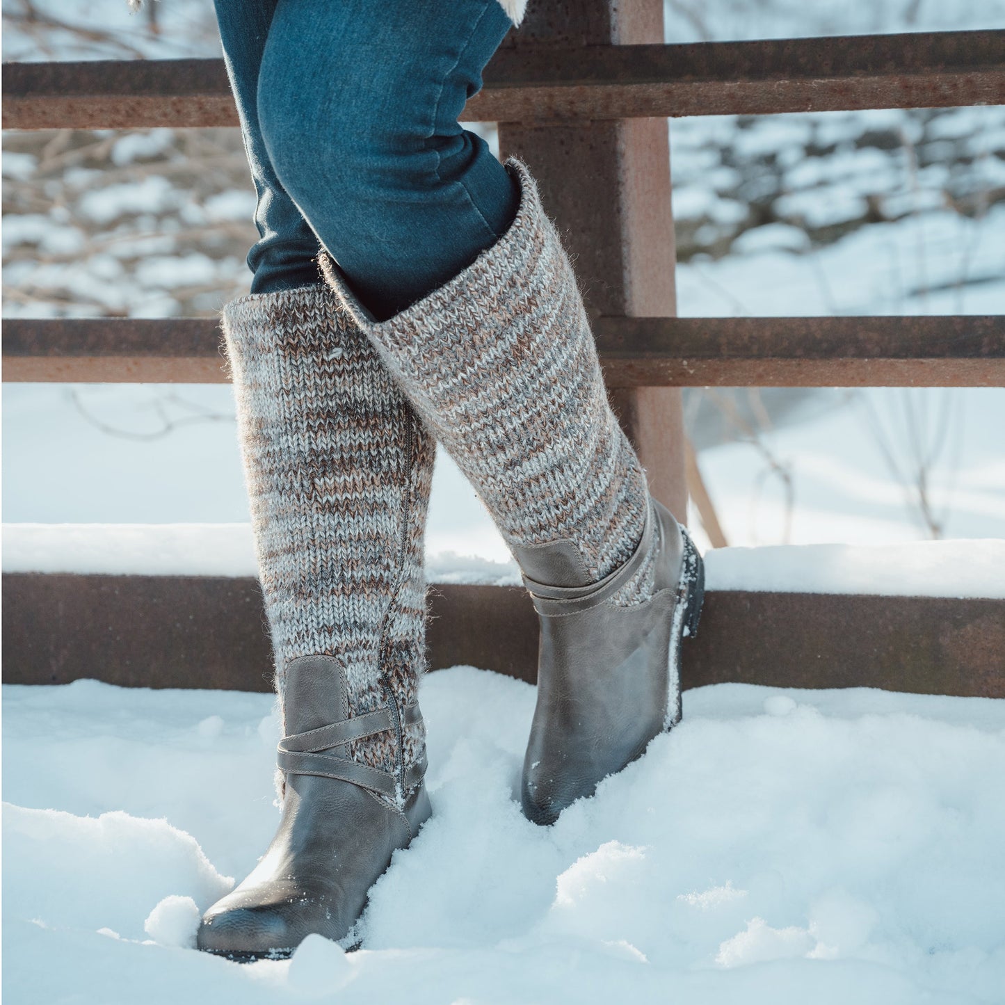Muk Luks Logger Alberta Boots Grey
