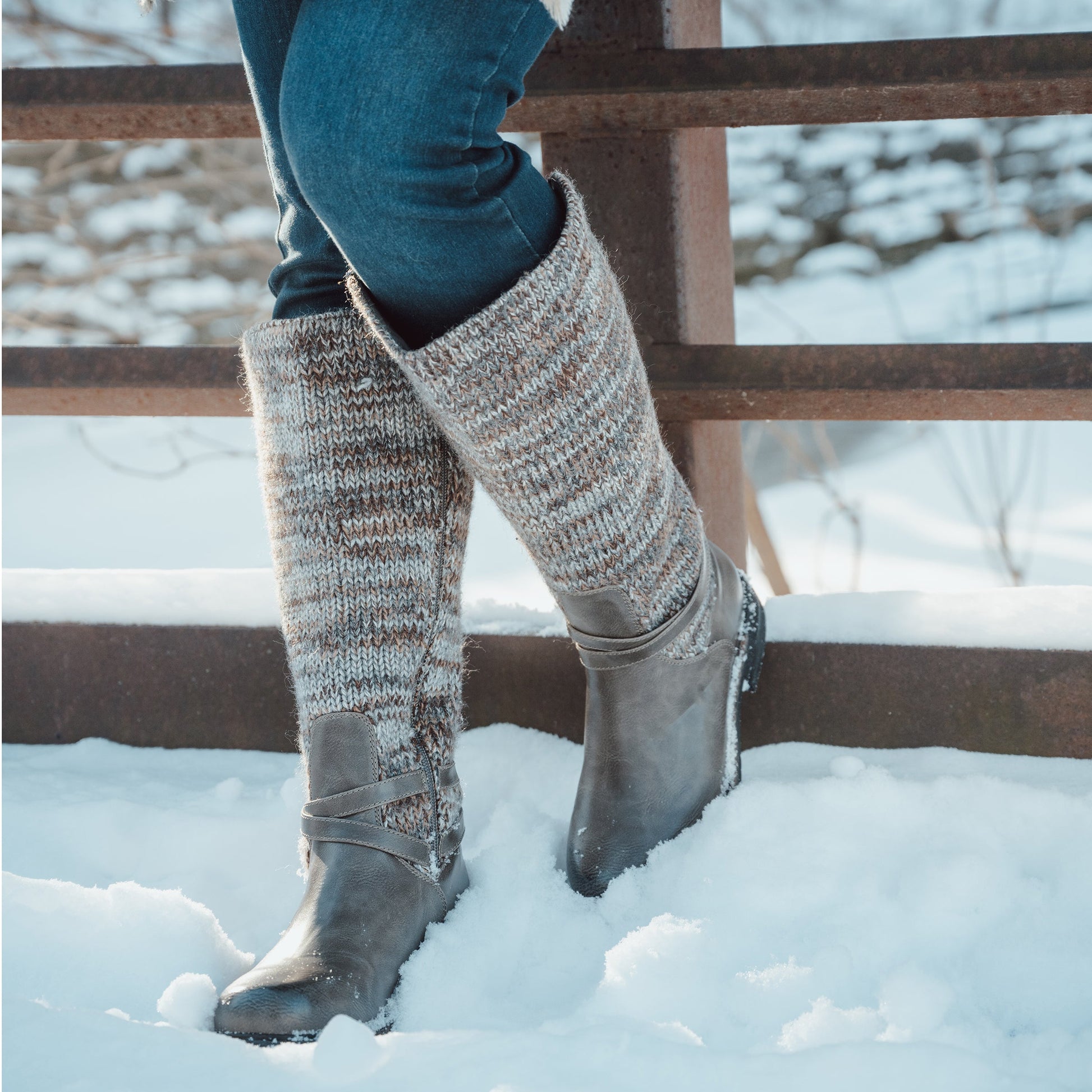 Muk Luks Logger Alberta Boots Grey
