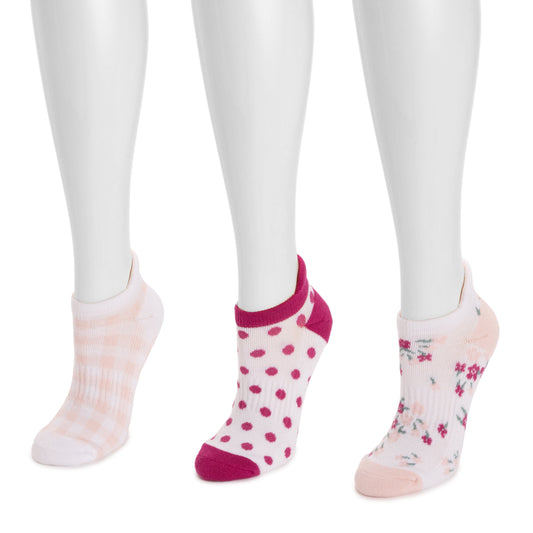 Muk Luks 3 Pack Cotton Compression Ankle Socks