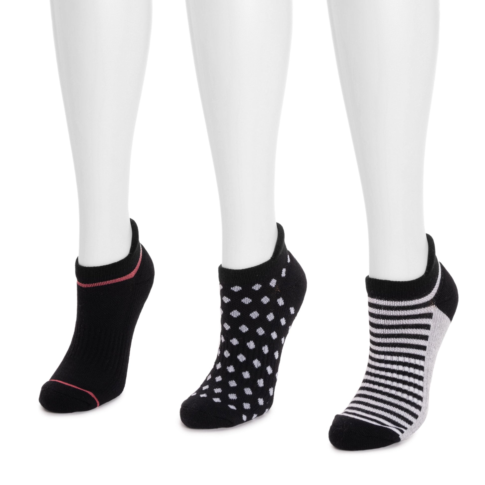 Muk Luks 3 Pack Cotton Compression Ankle Socks