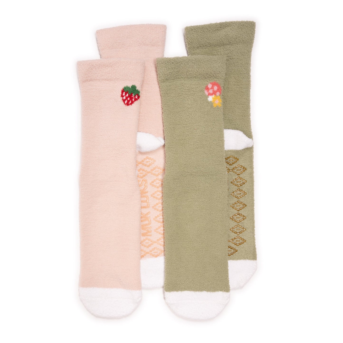 Muk Luks 2 Pack Cozy Crew Compression with Gripper