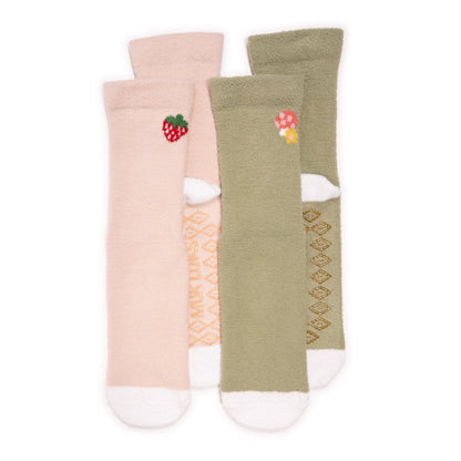 Muk Luks 2 Pack Cozy Crew Compression with Gripper