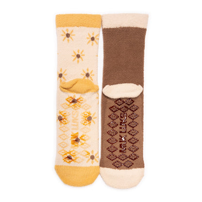 Muk Luks 2 Pack Cozy Crew Compression with Gripper