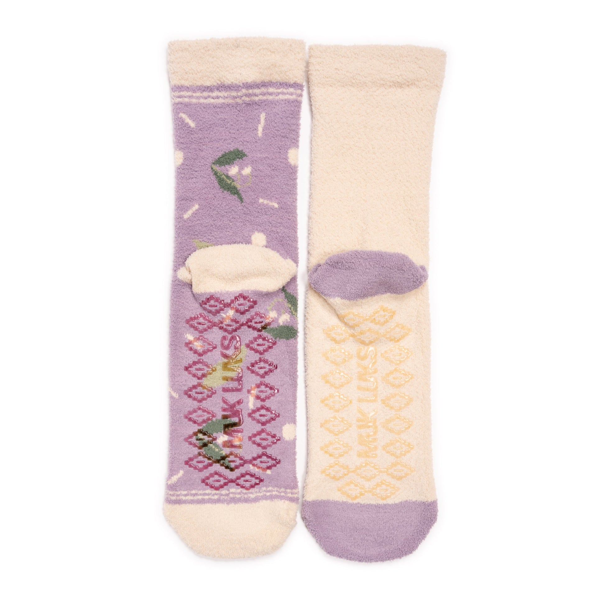 Muk Luks 2 Pack Cozy Crew Compression with Gripper