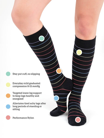 Muk Luks 2 Pair Pack Nylon Compression socks