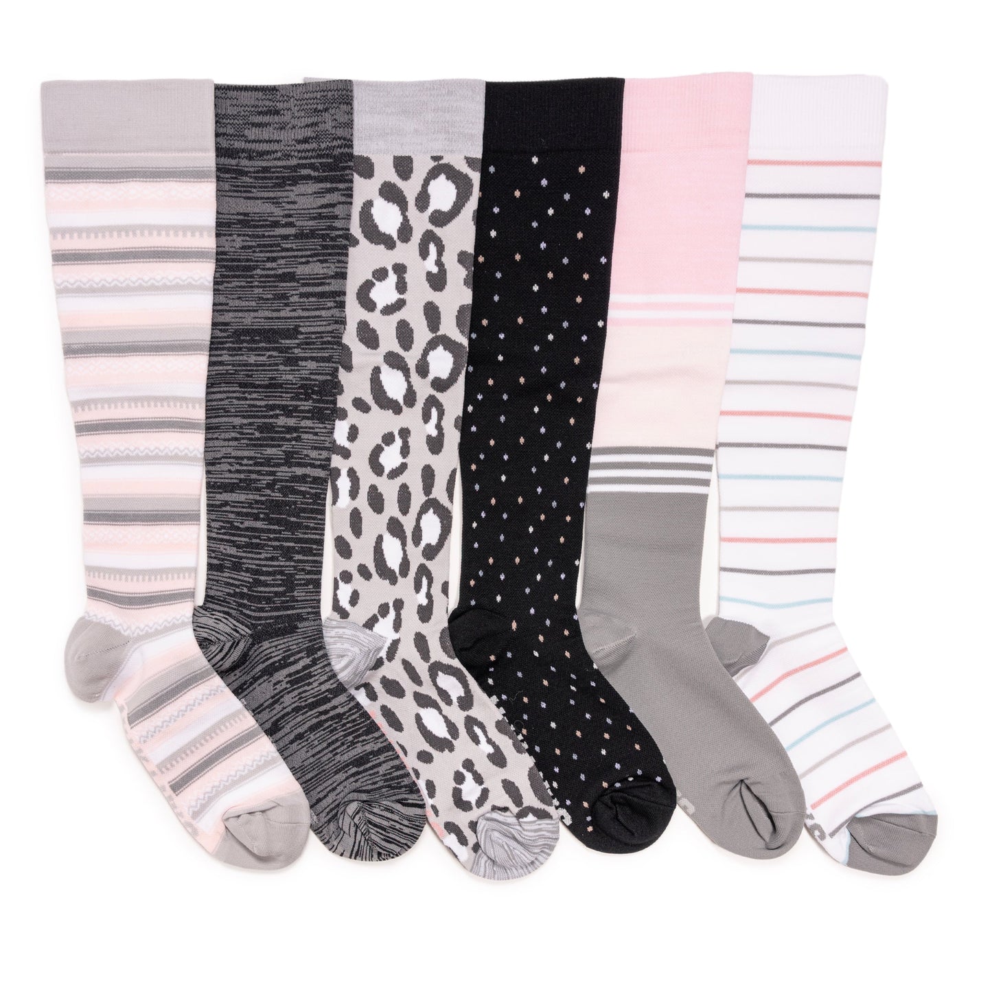 Muk Luks 6 Pack Nylon Compression Knee-High Socks