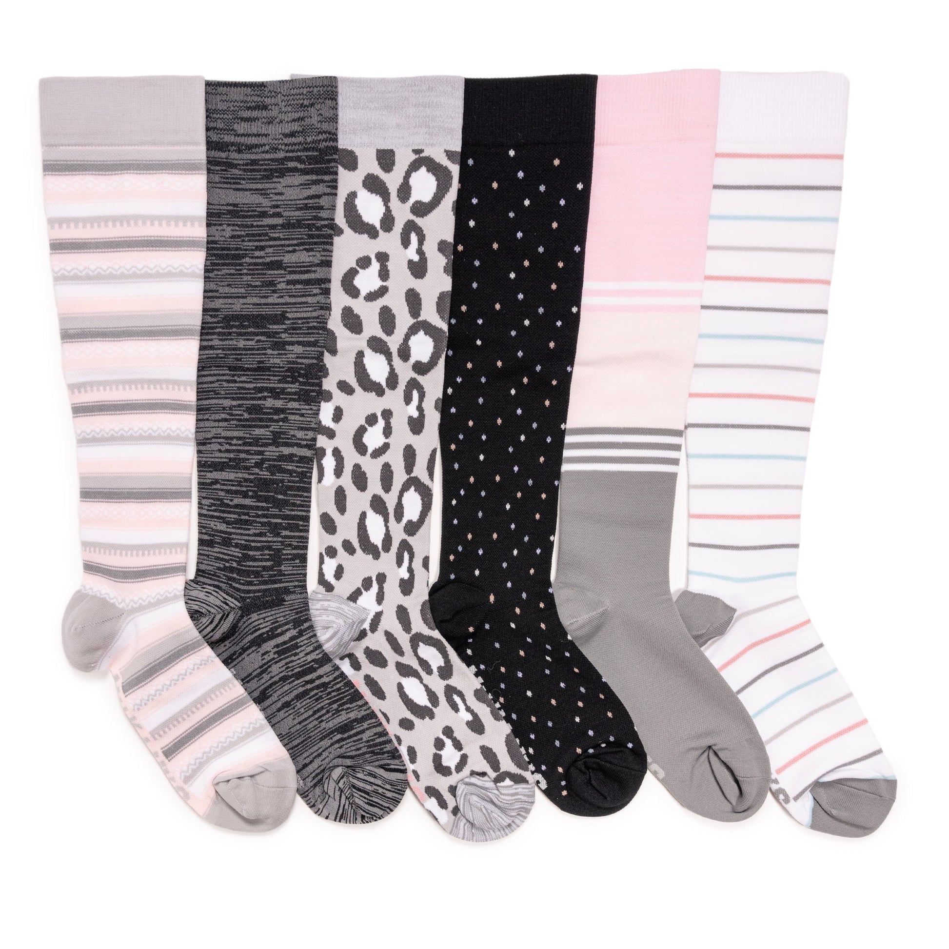 Muk Luks 6 Pack Nylon Compression Knee-High Socks