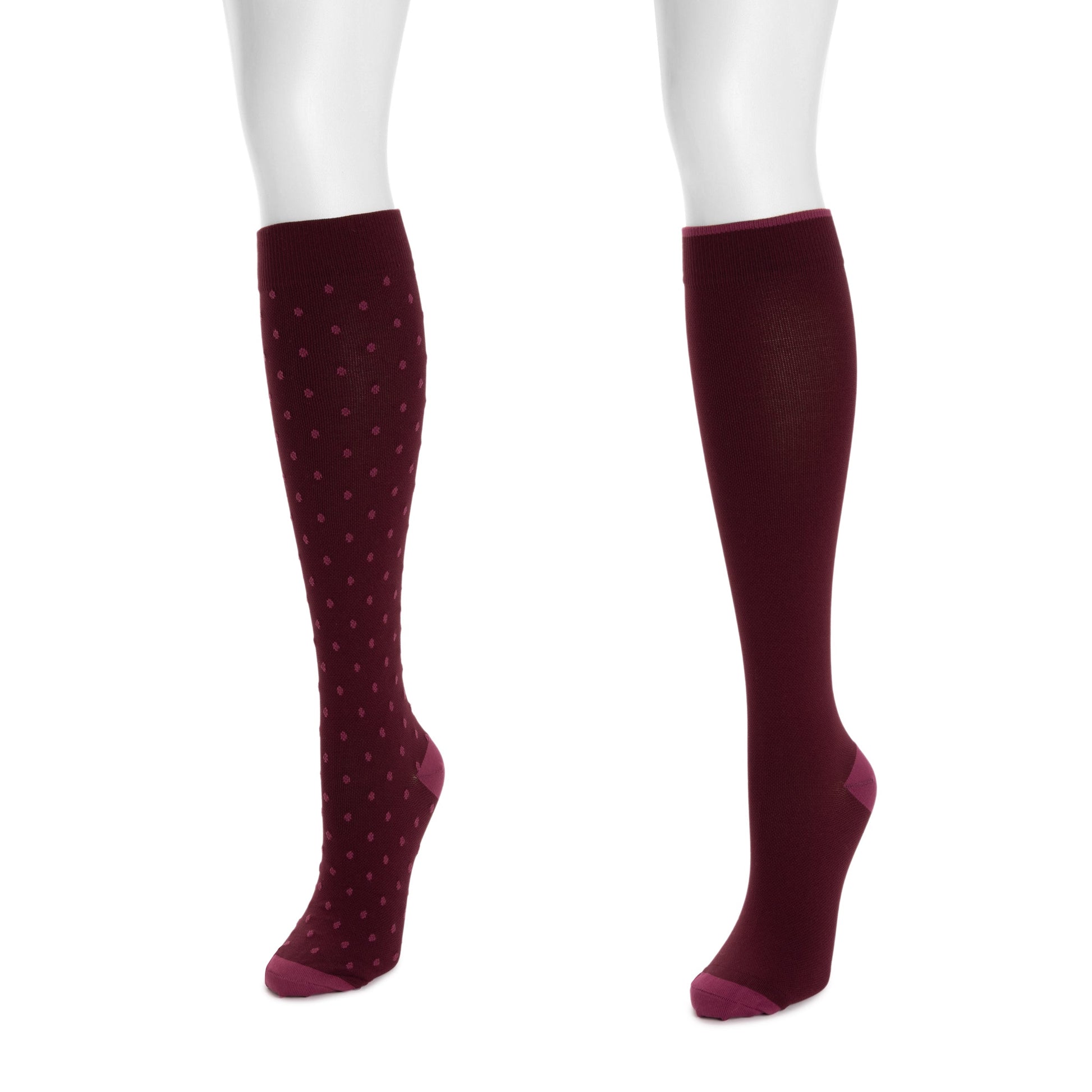 Muk Luks 2 Pair Pack Nylon Compression Knee High Socks