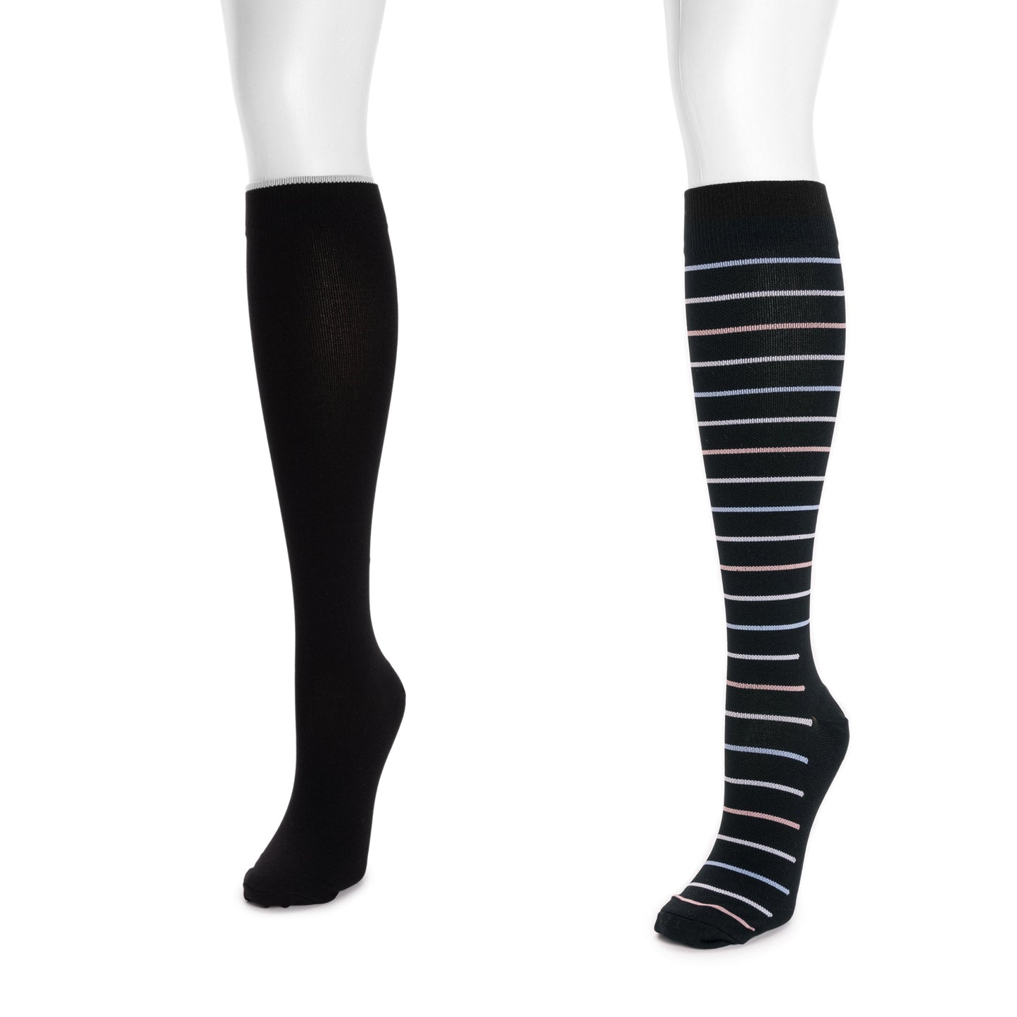 Ebony/Pastel Stripe,Regular Width