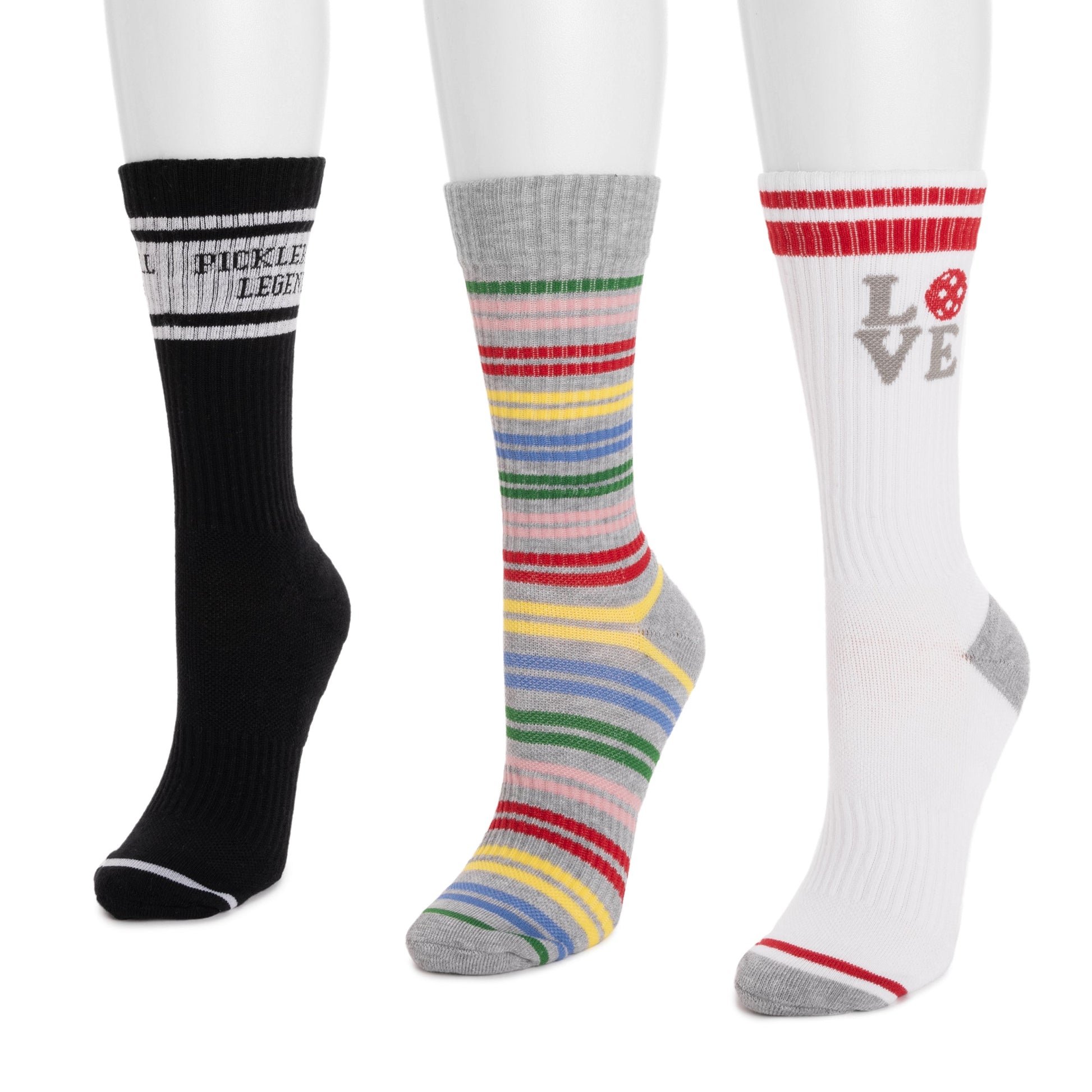 Muk Luks 3 Pack Cotton Compression Crew Socks