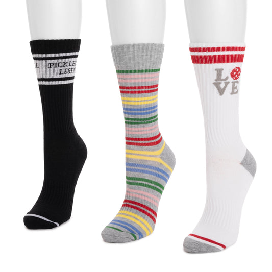 Muk Luks 3 Pack Cotton Compression Crew Socks