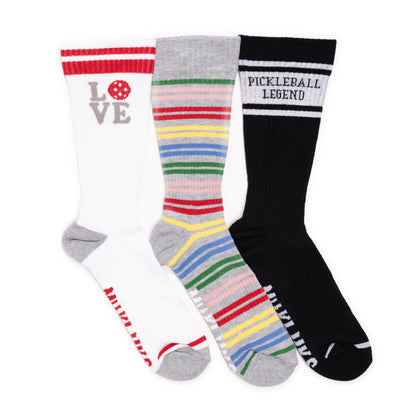 Muk Luks 3 Pack Cotton Compression Crew Socks
