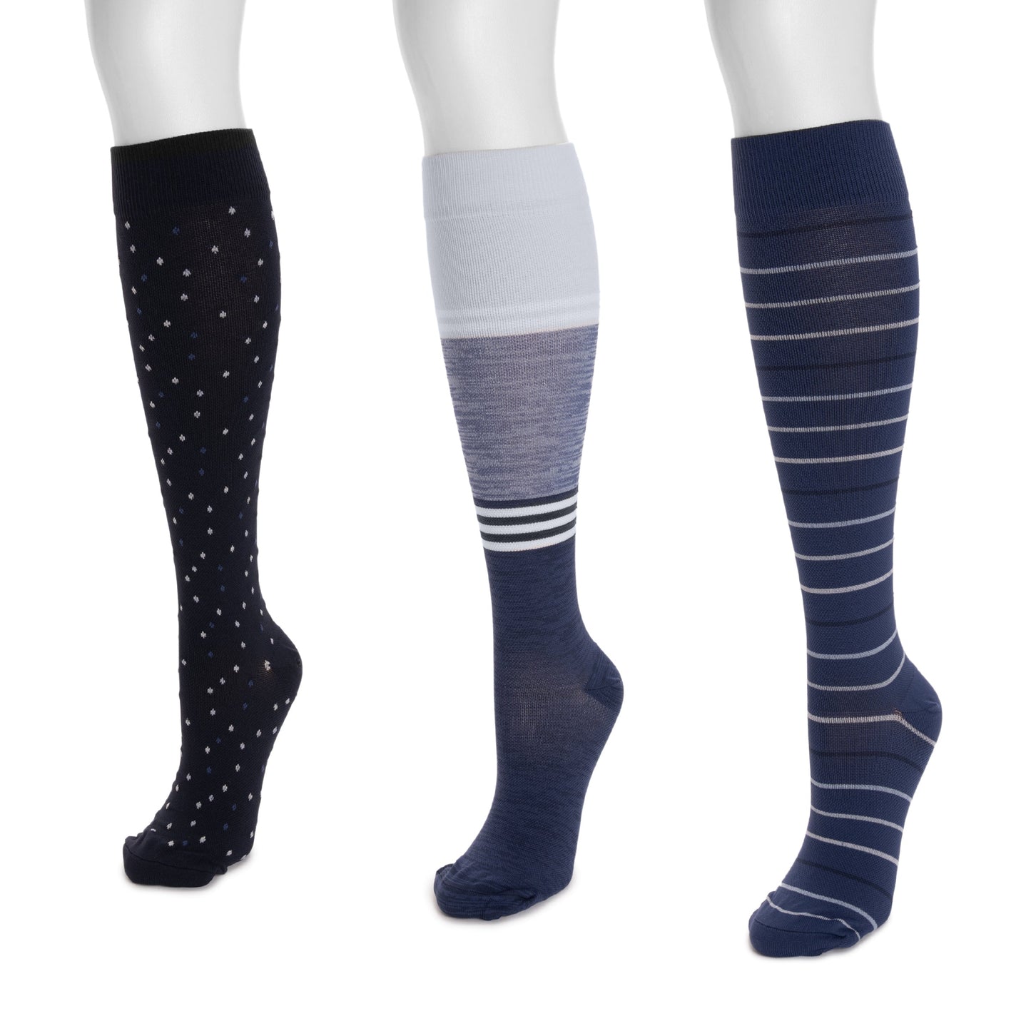 Muk Luks 3 Pair Pack Nylon Compression Socks