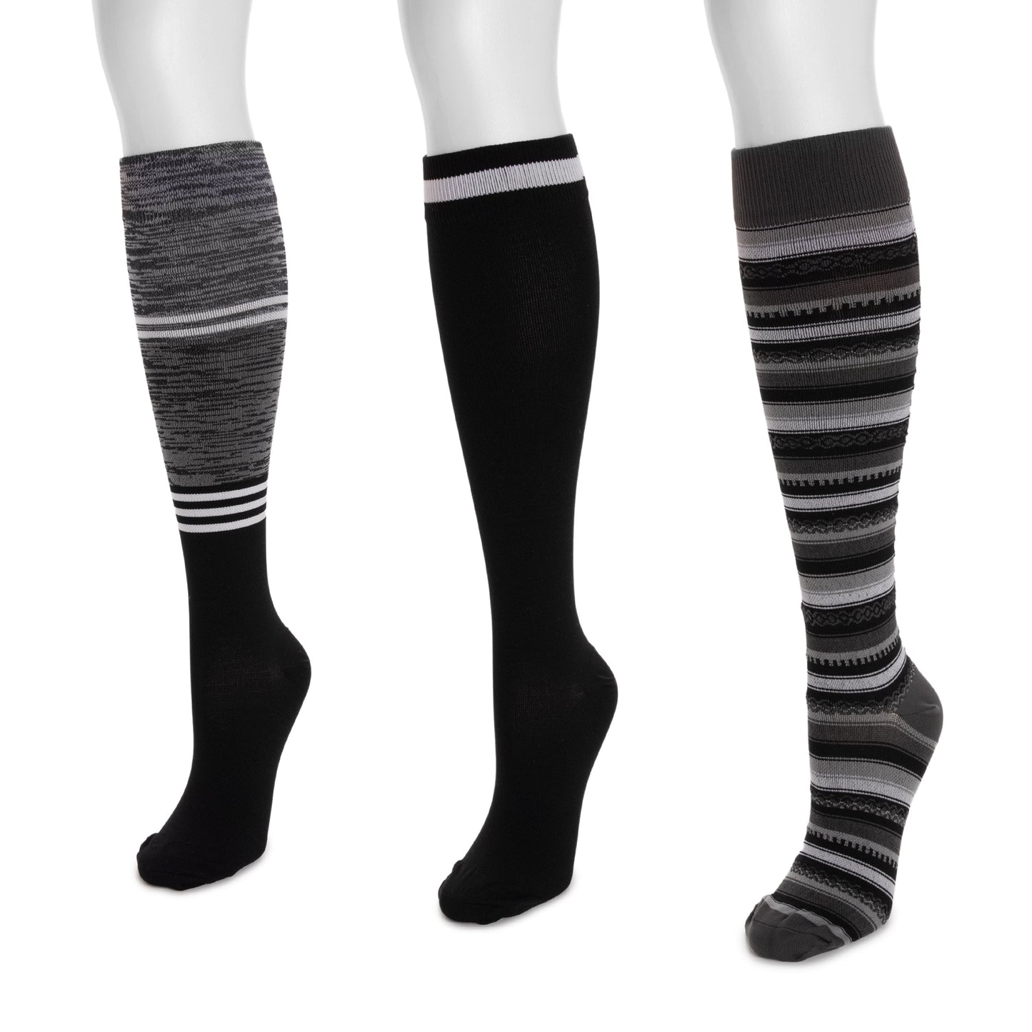 Muk Luks 3 Pair Pack Nylon Compression Socks