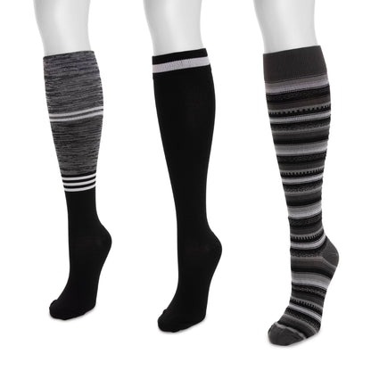 Muk Luks 3 Pair Pack Nylon Compression Socks