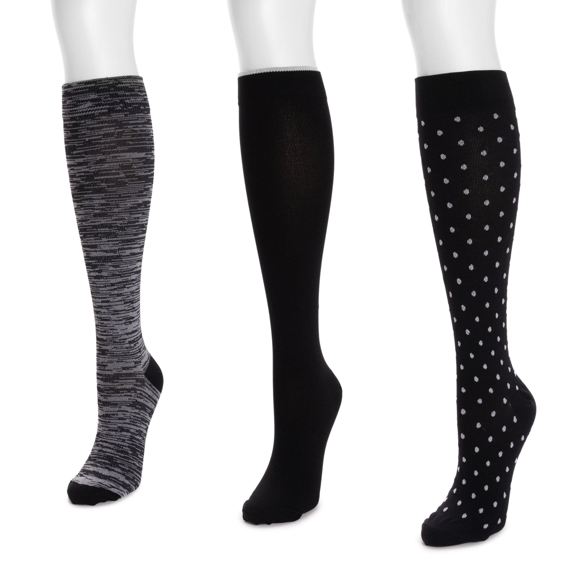 Muk Luks 3 Pair Pack Nylon Compression Socks