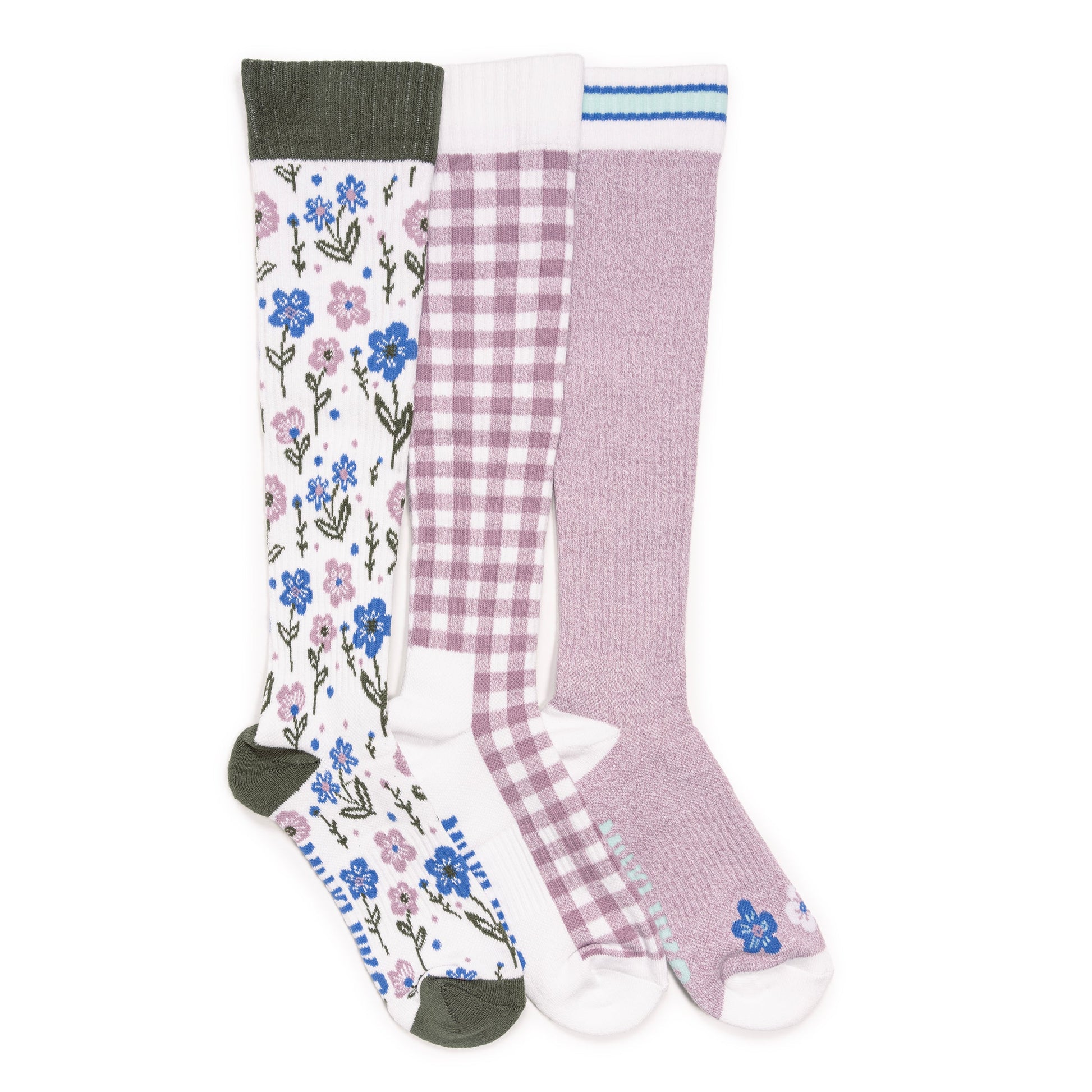Muk Luks 3 Pack Cotton Compression Knee-High Socks