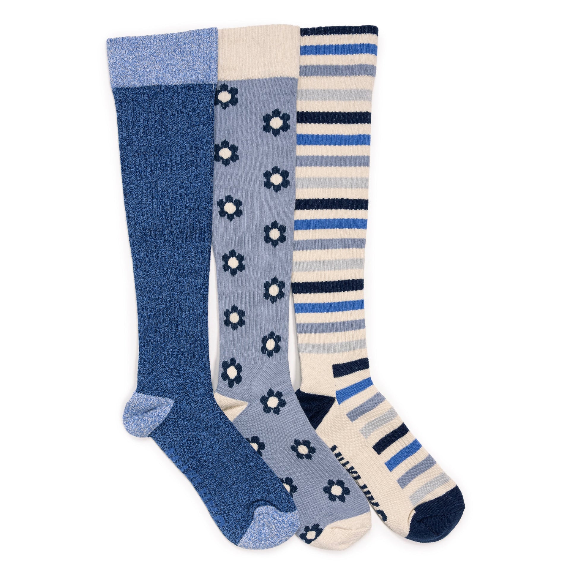 Muk Luks 3 Pack Cotton Compression Knee-High Socks