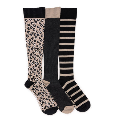 Muk Luks 3 Pack Cotton Compression Knee-High Socks